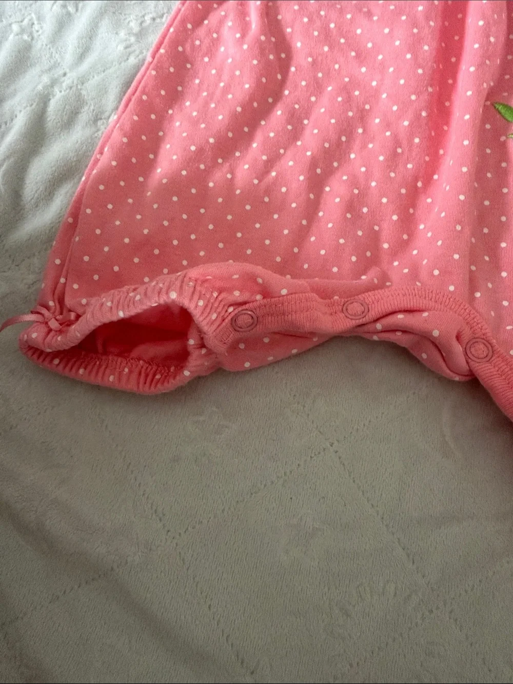 Pink Polka Dot Ladybug Footie One-Piece for Kids 9-12 months
